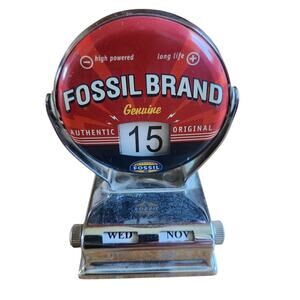 Fossil Brand Battery Advertising Flipomatic Perpetual Desktop Calender